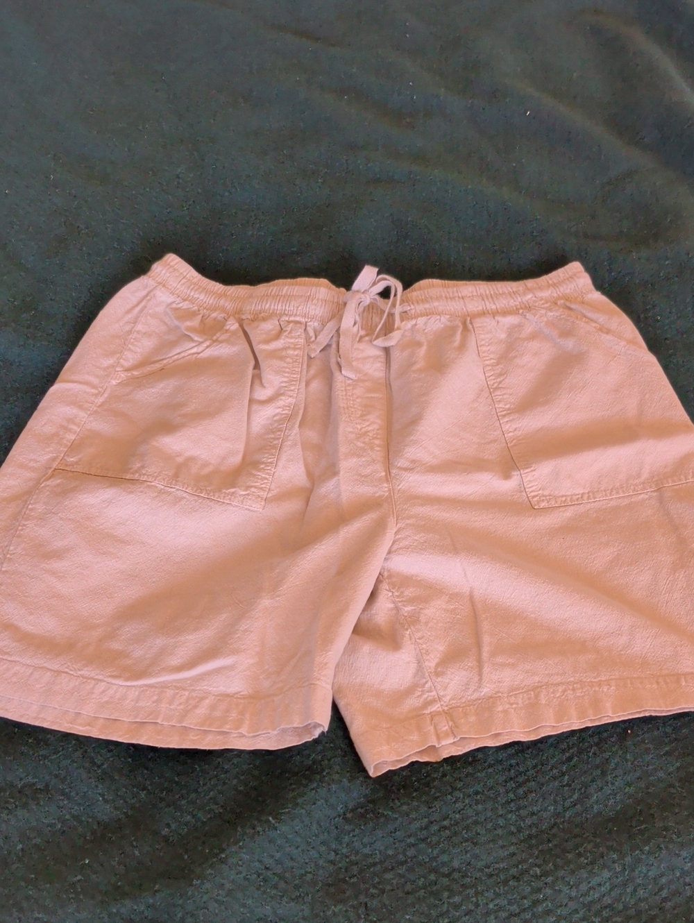 Basic Editions Light Pink Drawstring Patch-Pocket Shorts